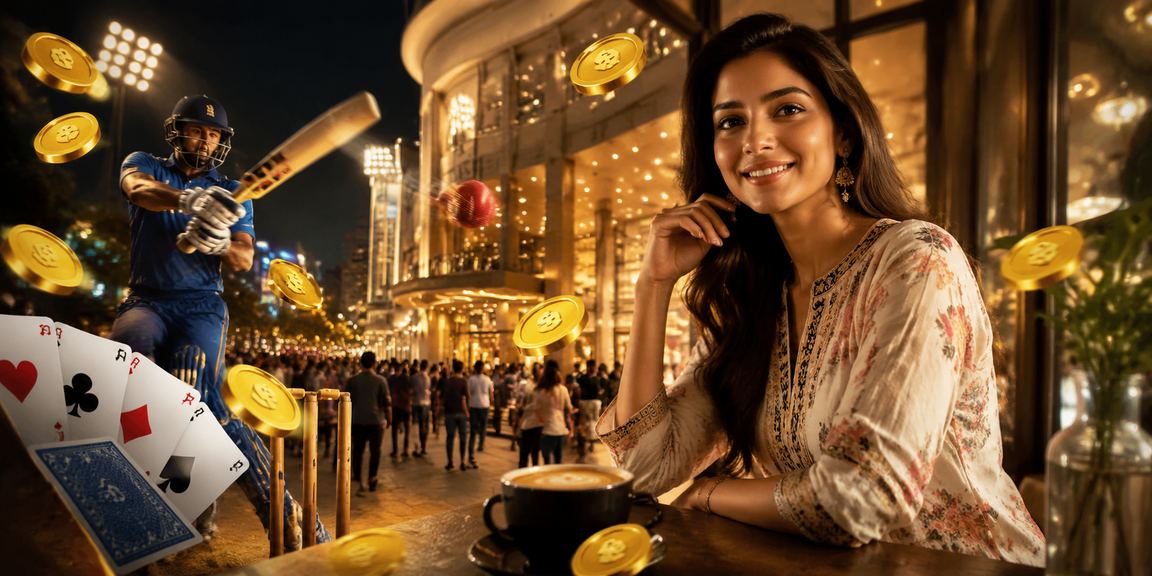 Indian cricket betting mobile user enjoying casino games