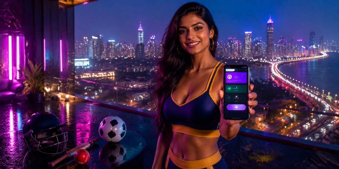 Mumbai sports betting neon promotion banner